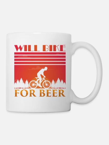 Fahradfahrer Bier Spruch Radtour Biertrinker - Tasse - Weiß
