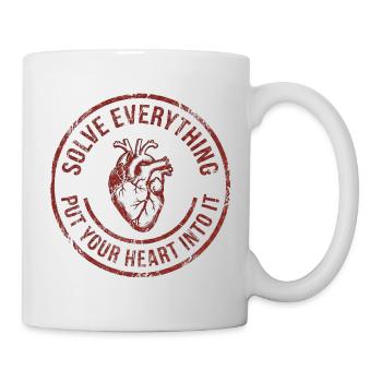Mettez-y votre cœur - Mug blanc - blanc - Droite