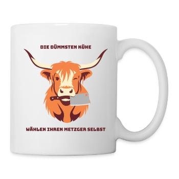 Vache à la hache – Choisissez votre boucher - Mug blanc - blanc - Droite