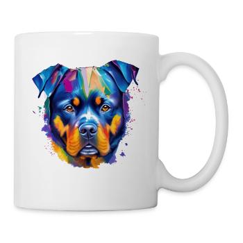 Rottweiler Colourful Dog Art Vibrant Portrait - Mug - white - Right