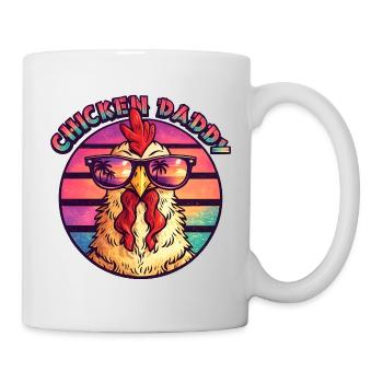 Chicken Daddy Retro Hahn Sonnenbrille Design - Tasse - Weiß - Rechts