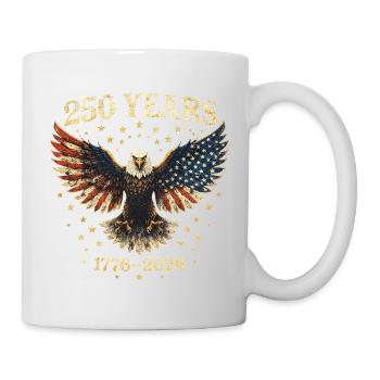 250 Jahre Amerika Jubiläum 1776–2026 Adlerflagge - Tasse - Weiß - Rechts
