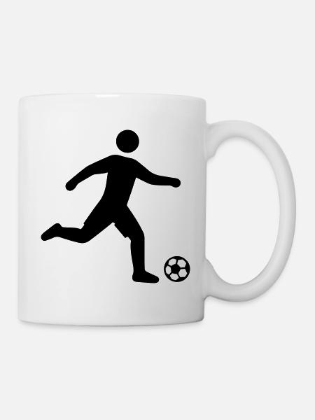 Fussballer Silhouette - Tasse - Weiß