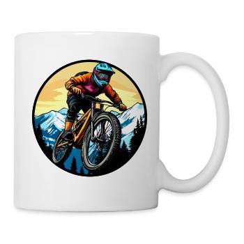 Mountain bike biker - Mug - white - Right