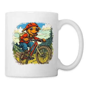 Dog Bike / Mountain Biker Dog - Mug - white - Right
