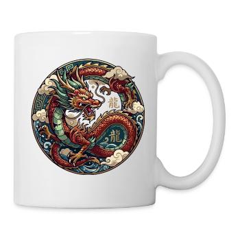 Cercle du Dragon : Motif de l’emblème du dragon chinois - Mug blanc - blanc - Droite
