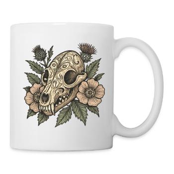 Vintage Skull with Flowers - Mug - white - Right