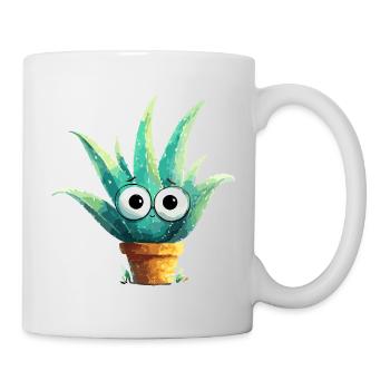Cheerful aloe with glasses - Mug - white - Right