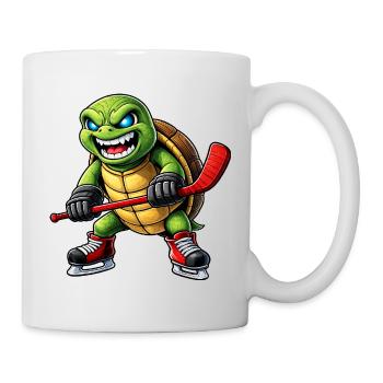 Aggressive Schildkröte Eishockey Spieler Horror - Mug - white - Right