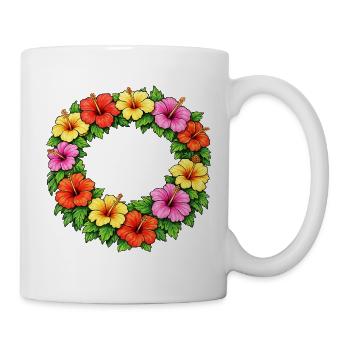 Colorful Hibiscus Flower Ring - Mug - white - Right