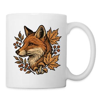 Herbstfuchs im Laubkreis - Tasse - Weiß - Rechts