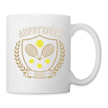 Tennis Aufsteiger 2026, Meisterprämie geschenk - Tasse - Weiß - Rechts