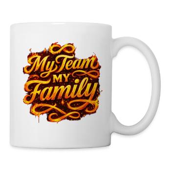 Team spirit in flame look, Team Family - Mug - white - Right