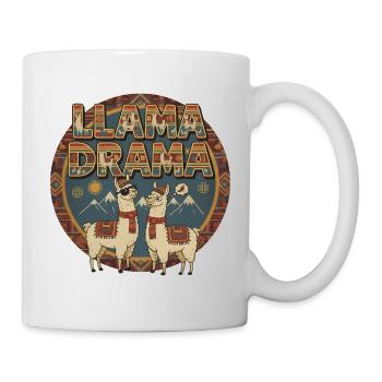 Llama Drama Retro Alpacas Mountains Design - Mug - white - Right