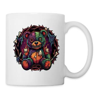 Patchwork Zombie Teddy Broken Horror Teddy Bear - Mug - white - Right