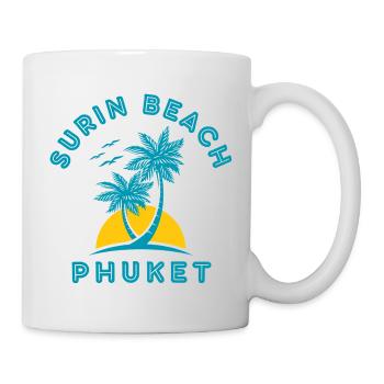 Surin Beach Phuket Palme Sonnenuntergang - Tasse - Weiß - Rechts