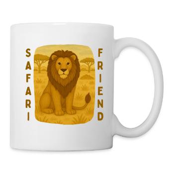 Lion, ami du safari - Mug blanc - blanc - Droite