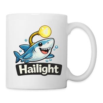 Hai Light / Highlight lustiges Wortwitz Shirt - Tasse - Weiß - Rechts