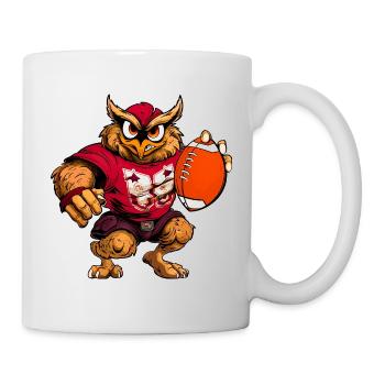 Eule Rugby - Tasse - Weiß - Rechts
