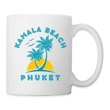 Kamala Beach Phuket Sonnenuntergangspalme - Tasse - Weiß - Rechts