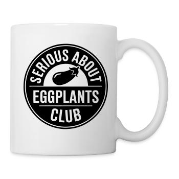 Aubergine lustiger Spruch - Serious about eggplant - Mug - white - Right