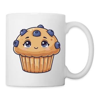 Dessin animé Kawaii Blueberry Muffin - Mug blanc - blanc - Droite
