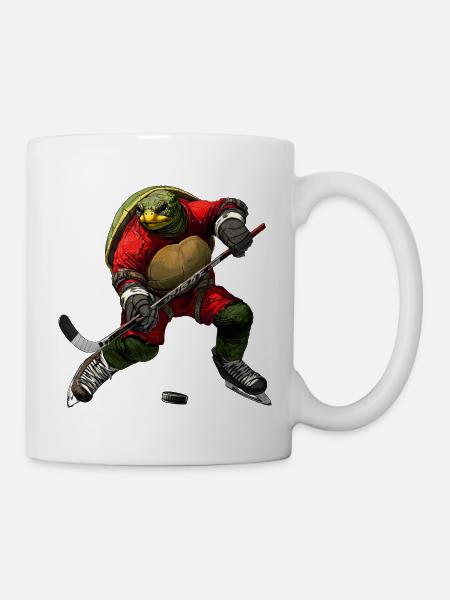 Schildkröten Eishockey - Tasse - Weiß