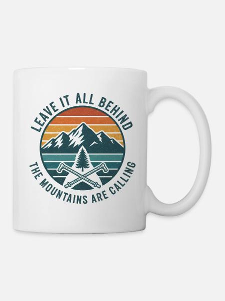 Berge rufen Patch - Tasse - Weiß