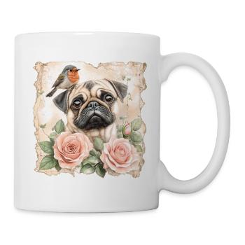 Pug and robin - Mug - white - Right