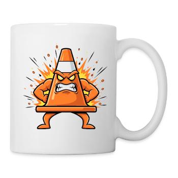 Angry Cone Cartoon - Mug - white - Right