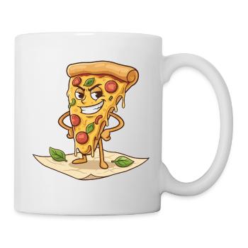 Naughty Pizza Slice Cartoon - Mug - white - Right