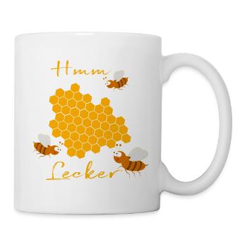 Bienen mit Bienenwabe - Tasse - Weiß - Rechts