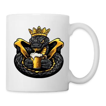 Schlange Kobra Bier König - Tasse - Weiß - Rechts