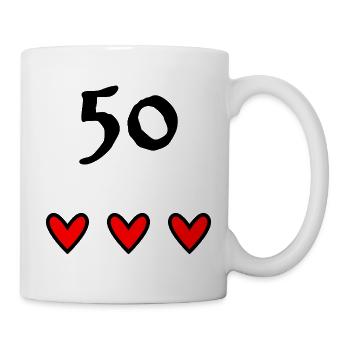 50. 50 ANS. 50e ANNIVERSAIRE. ANNIVERSAIRE 50 ANS. - Mug blanc - blanc - Droite