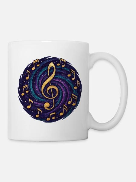 Kosmische Musiknoten - Tasse - Weiß