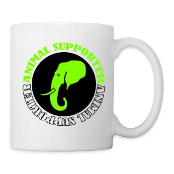  Elefant Tierunterstützer - Tasse - Weiß - Rechts