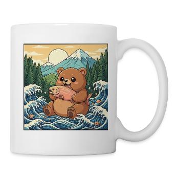 Kawaii Bear Salmon - Mug - white - Right