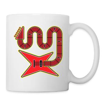 Rote Abstract Shape E-Gitarre - Tasse - Weiß - Rechts