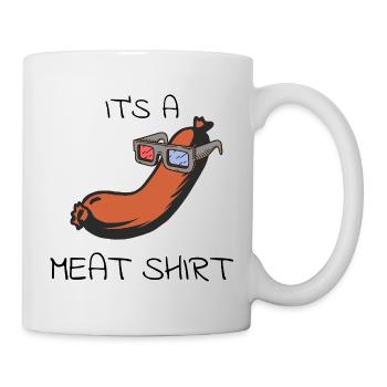 Sausage with sunglasses cartoon - Mug - white - Right