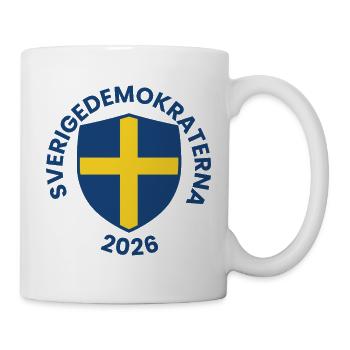 Blue shield with yellow cross design - Mug - white - Right