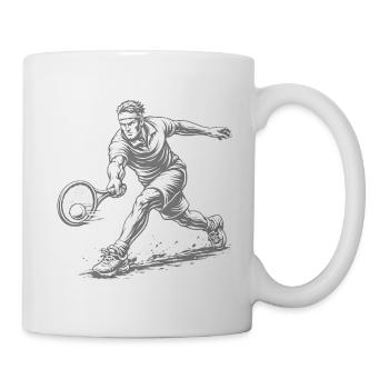 Dynamischer Tennisspieler im Retro-Stil - Tasse - Weiß - Rechts
