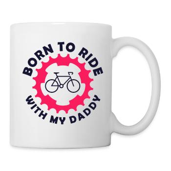 velo-born to ride with my daddy - Mug blanc - blanc - Droite