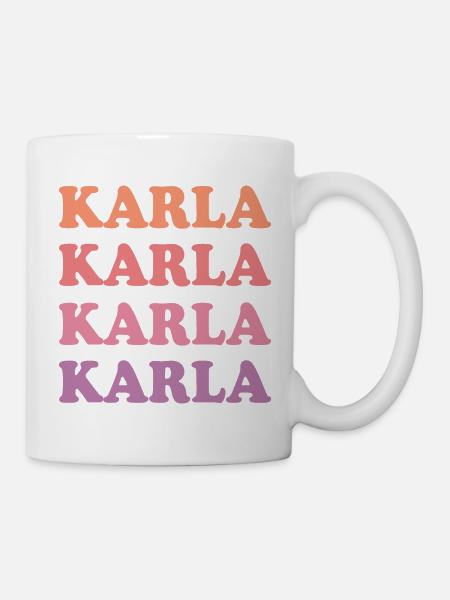 Karla als Vorname - Tasse - Weiß