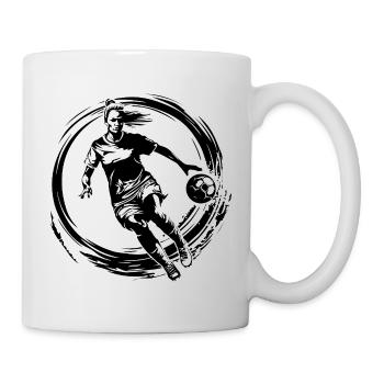 Soccer Woman Soccer Player Woman Silhouette - Mug - white - Right