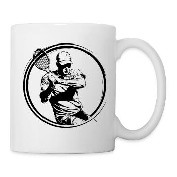 Tennis Spieler Silhouette - Tasse - Weiß - Rechts