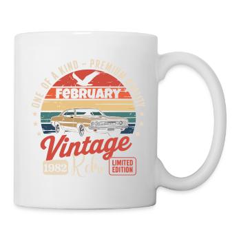 Cadeau Anniversaire Rétro Vintage de Février 1982 - Mug blanc - blanc - Droite