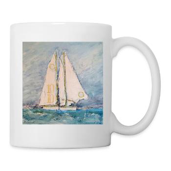 Sailboat at sea - Mug - white - Right