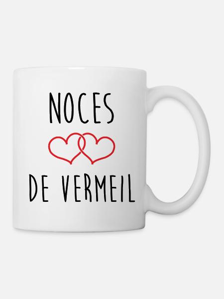 Vermeil-Hochzeit 45 Jahre Ehe - Tasse - Weiß