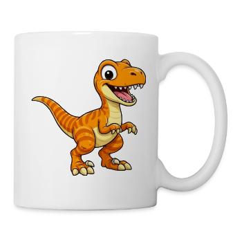 Dino Velociraptor Dinosaurier - Tasse - Weiß - Rechts