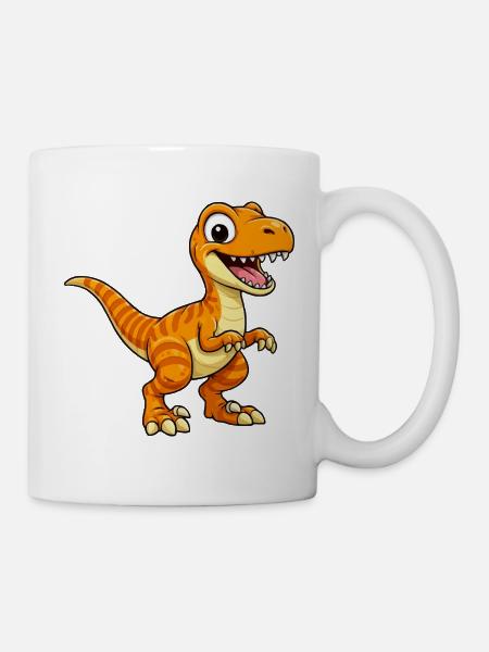 Dino Velociraptor Dinosaurier - Tasse - Weiß